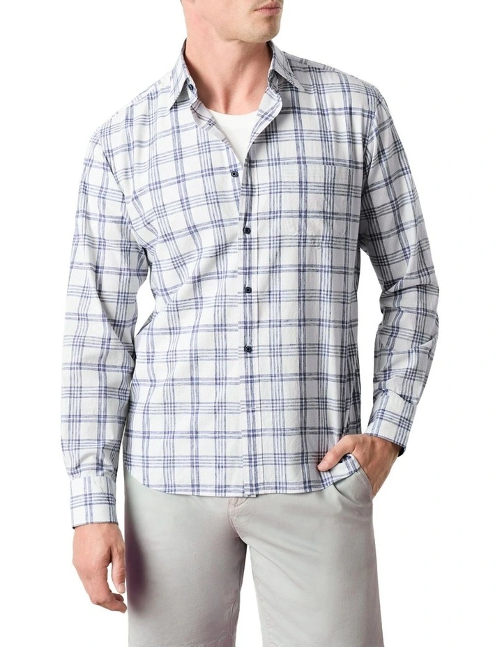 Accera Check Shirt in White Blue image 1