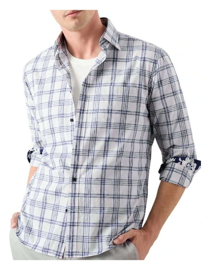 Accera Check Shirt in White Blue image 2