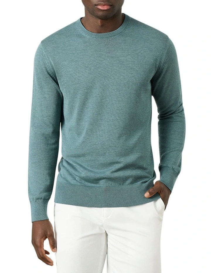 Barnett Crew Neck Sweater in Lichen image 1