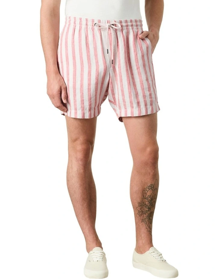 Bilgola Stripe Short in Red image 1