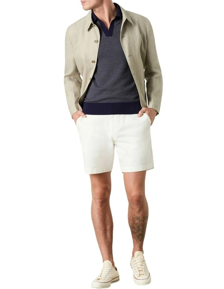 Court Knit Polo Shirt in Navy Grey image 4