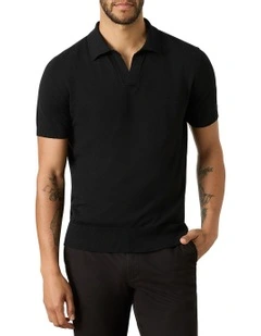 Dickie Knit Polo Shirt in Black