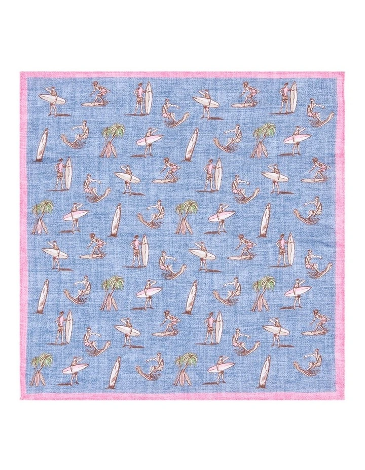 MJ Bale Elio Pocket Square in Denim Blue MYER