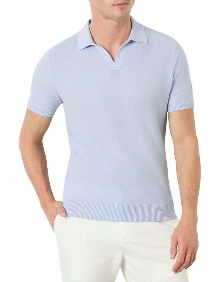 Gresham Pique Polo Shirt in Sky image 1