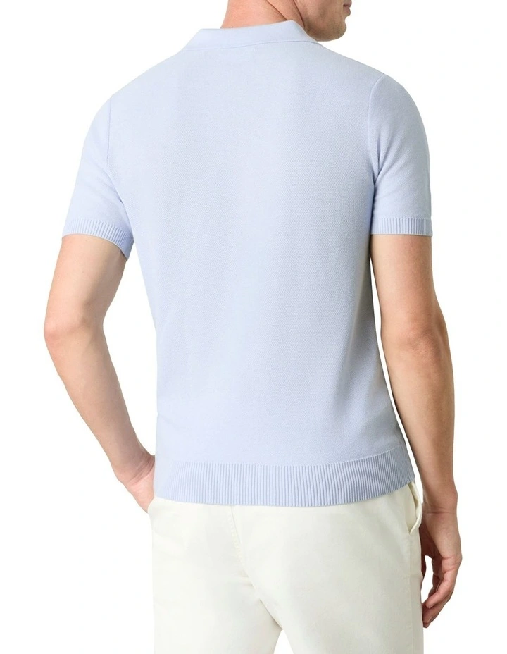 Gresham Pique Polo Shirt in Sky image 3