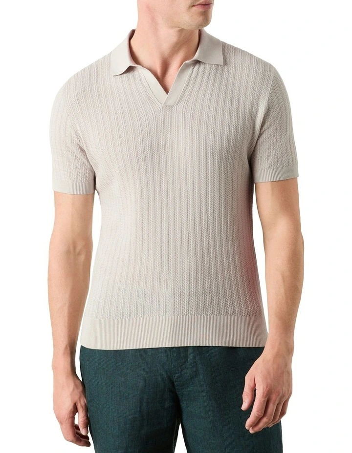 Harwood Polo Shirt in Ivory image 1