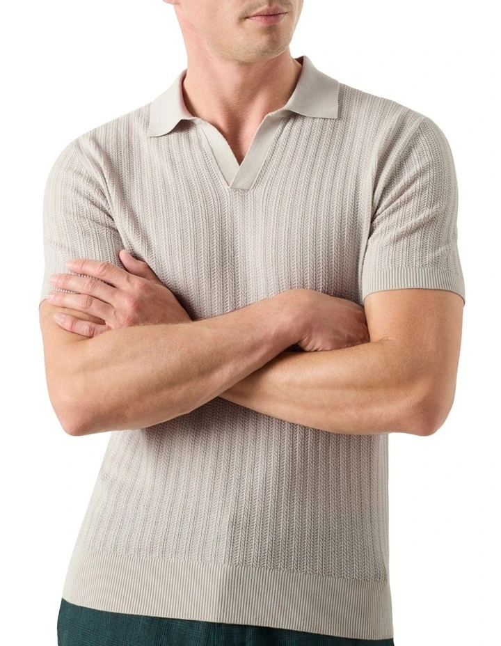 Harwood Polo Shirt in Ivory image 2