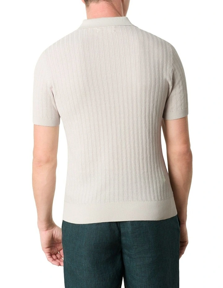 Harwood Polo Shirt in Ivory image 4