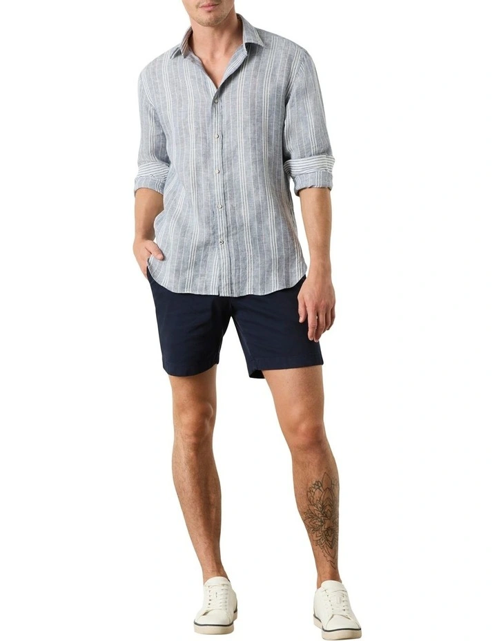 Ravello Stripe Shirt in Denim White image 4