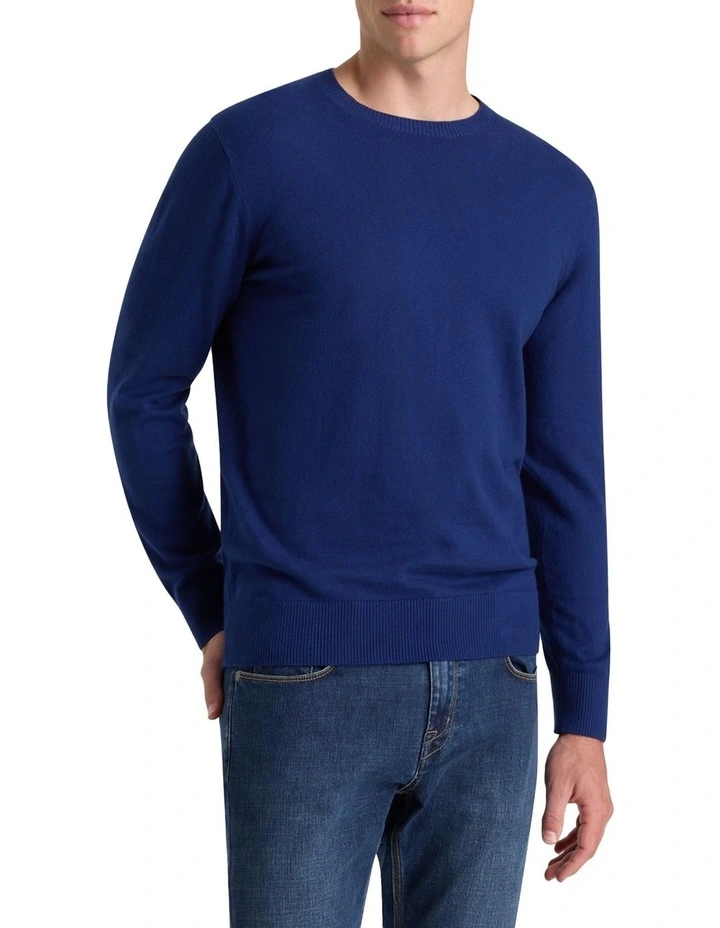 Callaway Cotton Cashmere Crew Knit in Marine Blue image 1