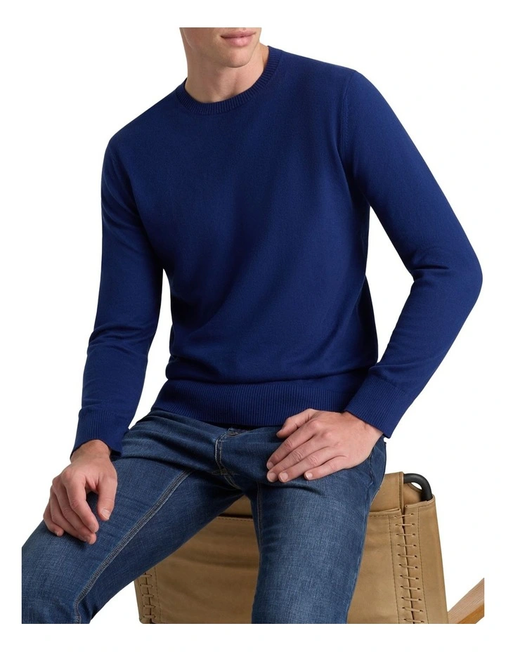 Callaway Cotton Cashmere Crew Knit in Marine Blue image 2
