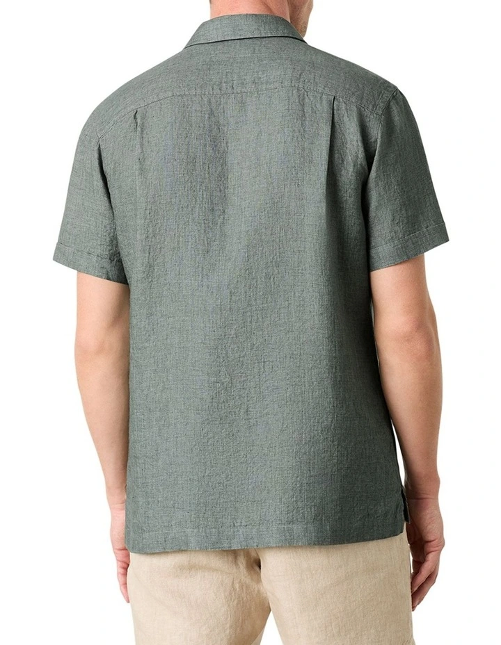 MJ Bale Marini Camp Collar Short Sleeve Shirt In Pistachio MYER