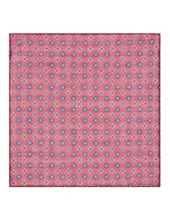 Mercalli Pocket Square in Red Navy