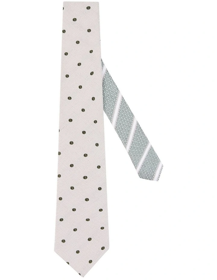 Massola Tie in Ivory Green image 1