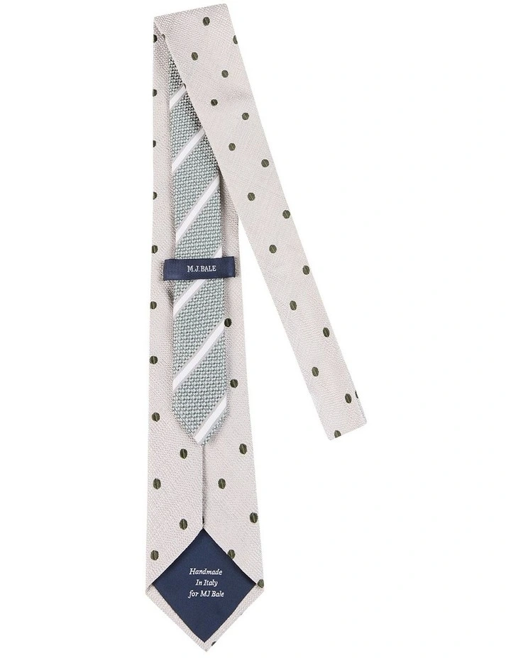 Massola Tie in Ivory Green image 2