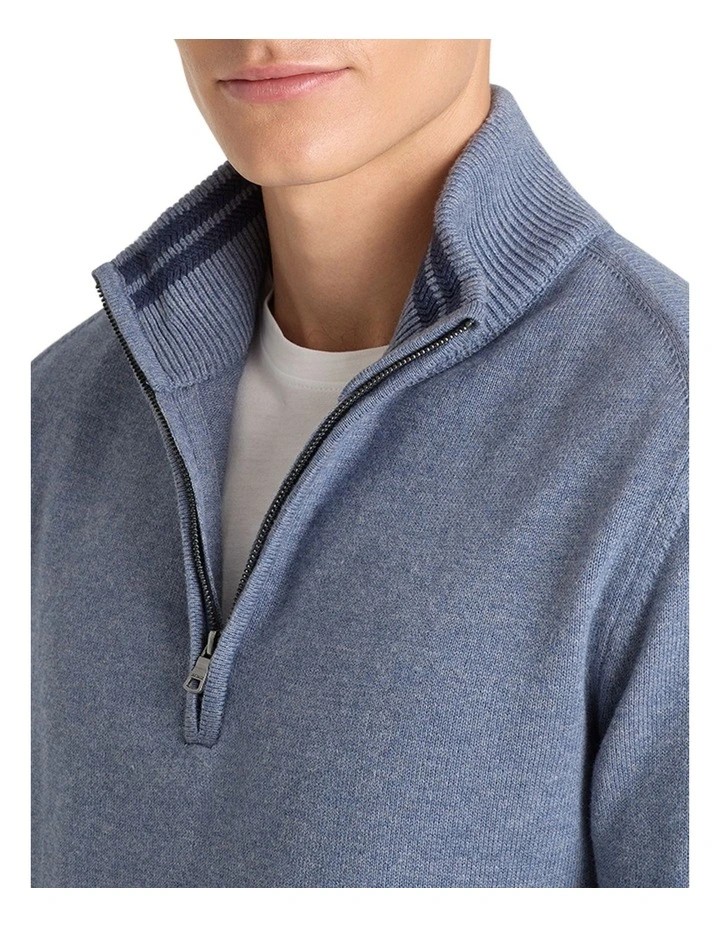 Perry Half-Zip in Faded Denim image 2