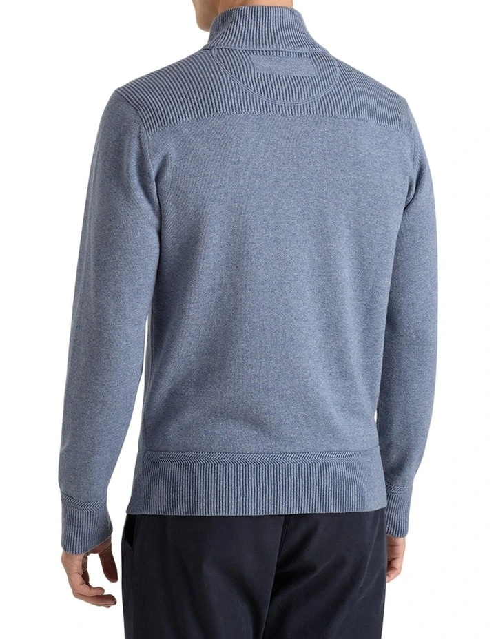 Perry Half-Zip in Faded Denim image 3