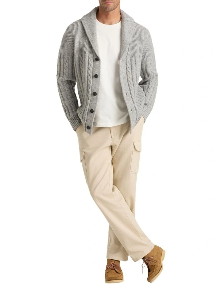 Jager Shawl Cardigan in Light Grey Melange image 5