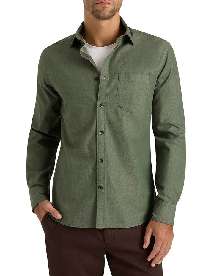 Collesano Denim Shirt in Green image 1