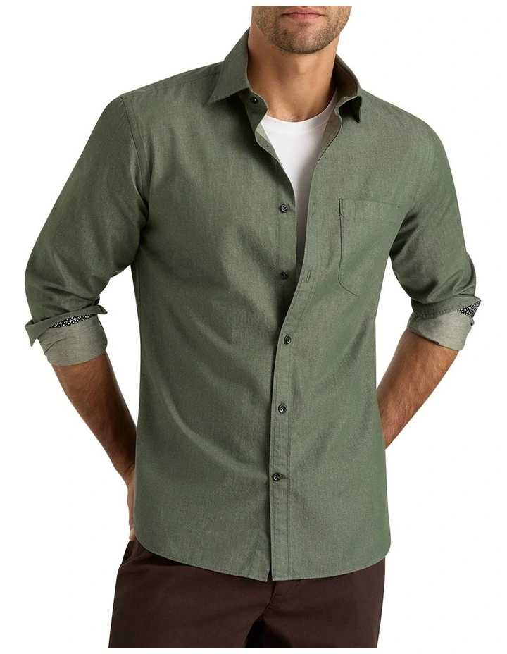 Collesano Denim Shirt in Green image 2