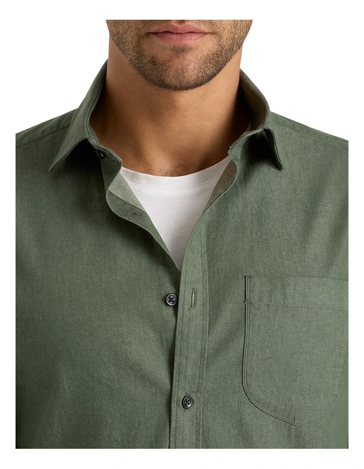 Collesano Denim Shirt in Green image 3