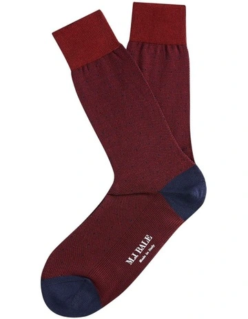 Bianchi Sock in Burgundy Navy