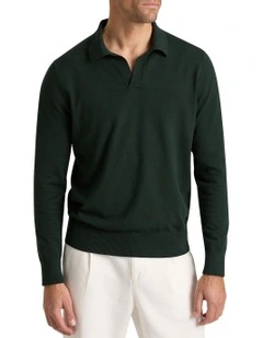 Axel Long Sleeves Polo Shirt in Spruce