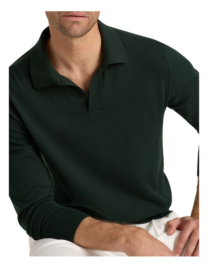 Axel Long Sleeves Polo Shirt in Spruce image 2