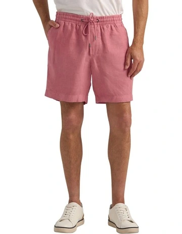 Bilgola Linen Short in Washed Red