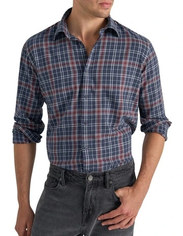 Bosley Check Shirt in Navy