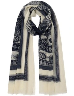 Floyd Scarf in Natural/Navy