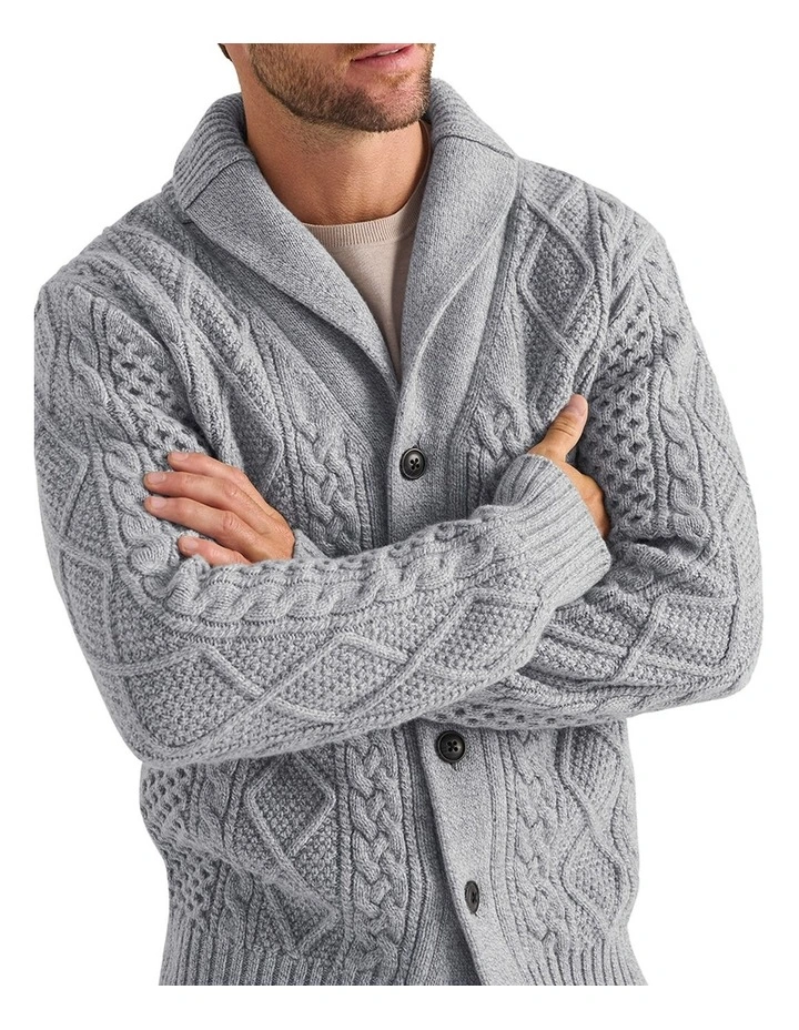 Rannoch Shawl Cardigan in Grey image 1