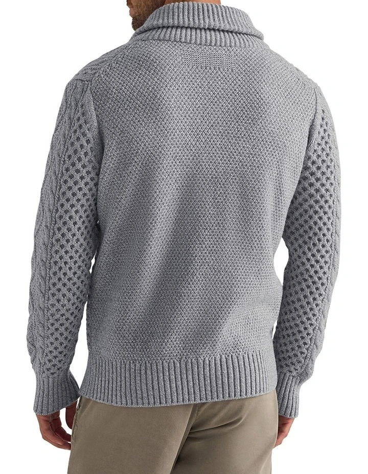 Rannoch Shawl Cardigan in Grey image 2