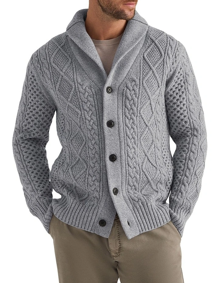 Rannoch Shawl Cardigan in Grey image 3