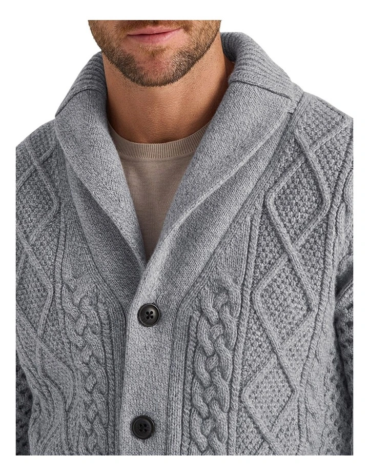 Rannoch Shawl Cardigan in Grey image 4