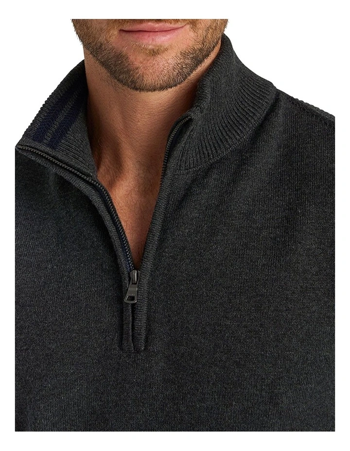 Perry Knit Half-Zip in Charcoal image 4
