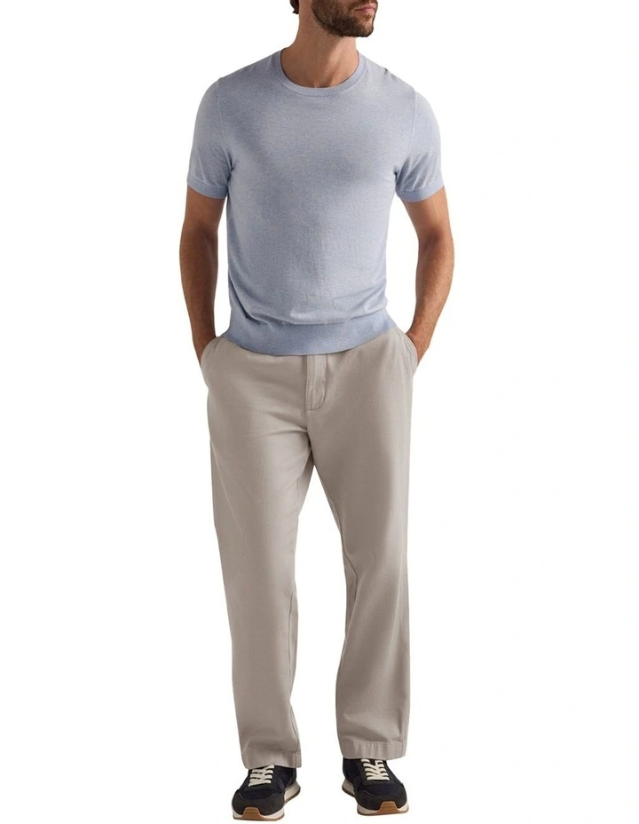 Rawlands Wide Leg Chino In Saddle Stone image 3