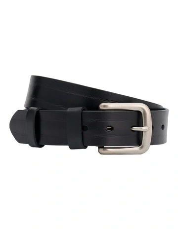 Flinders Leather Belt in Black