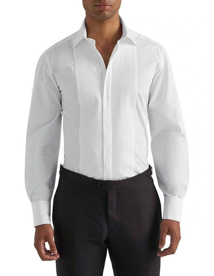 Gatsby Tux Shirt In White image 1