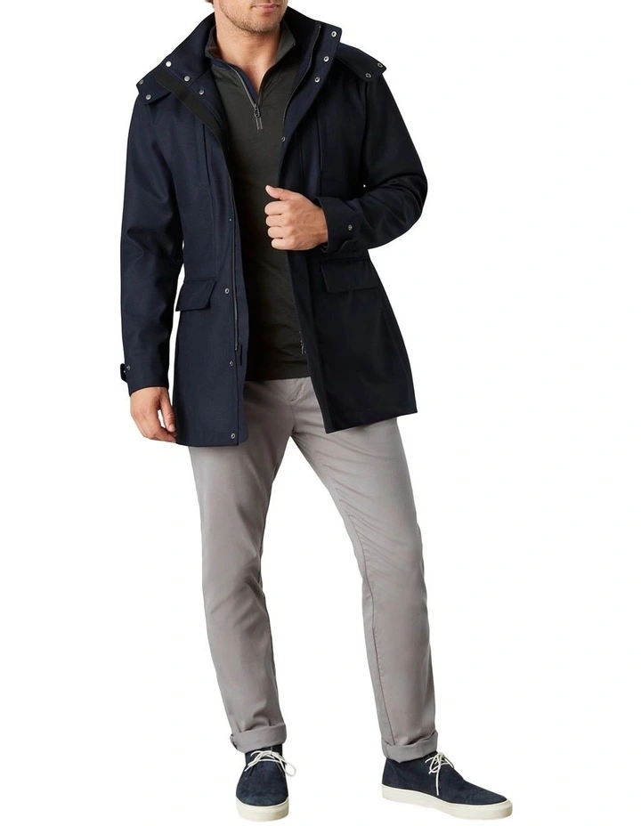 Barkly Hooded Jacket In Navy image 5
