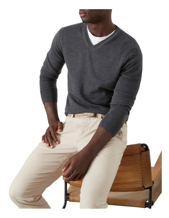 Buchanan Ashby Merino V Knit Charcoal image 2