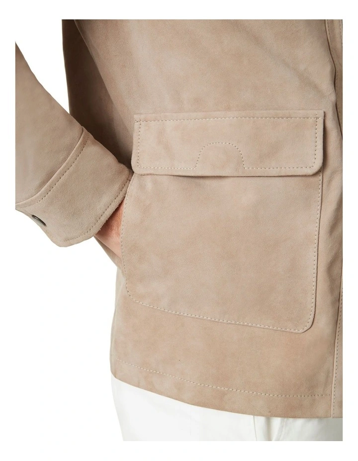 Connery Suede Aviator Jacket in Sand image 4