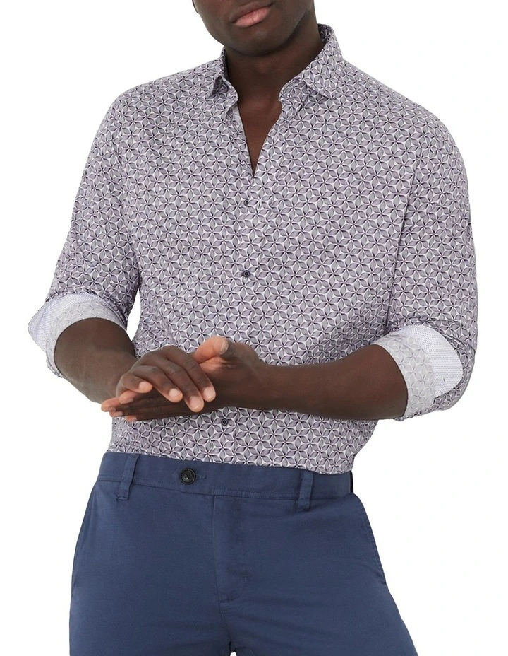 Flanigan Print Shirt in Blue image 1