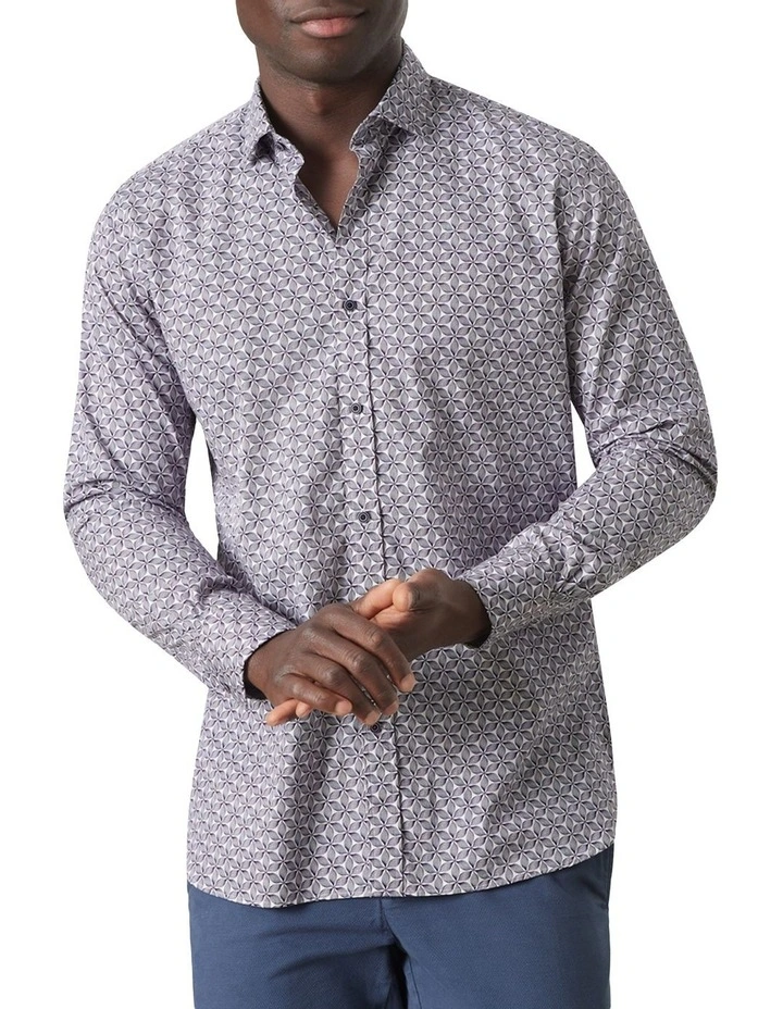 Flanigan Print Shirt in Blue image 2