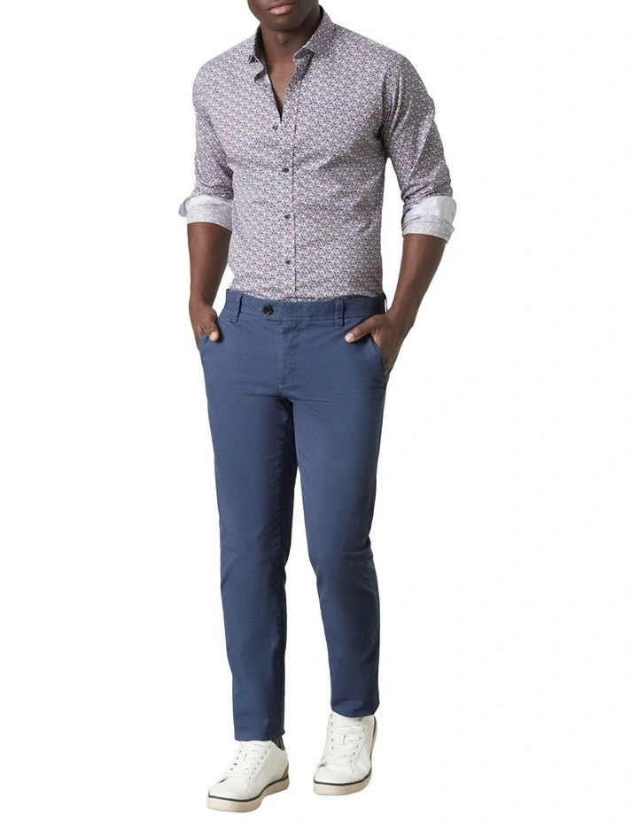Flanigan Print Shirt in Blue image 5