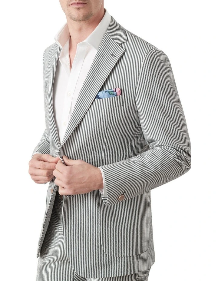 Gatsby Seersucker Jacket in Green image 2