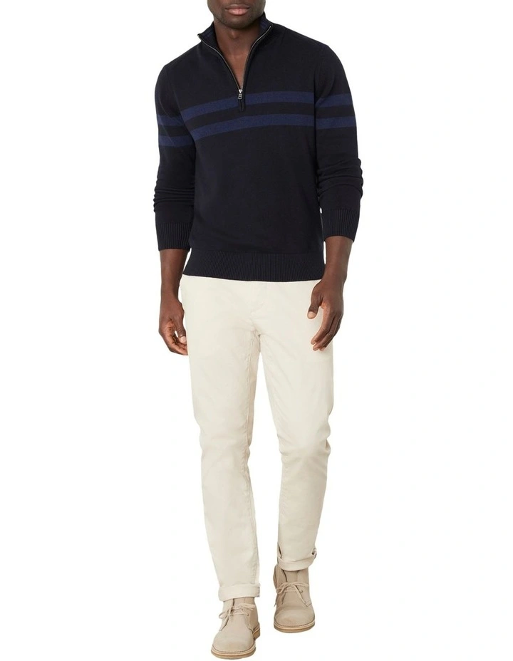Masters Cot/Cash Half Zip Knit Sweater In Navy image 5