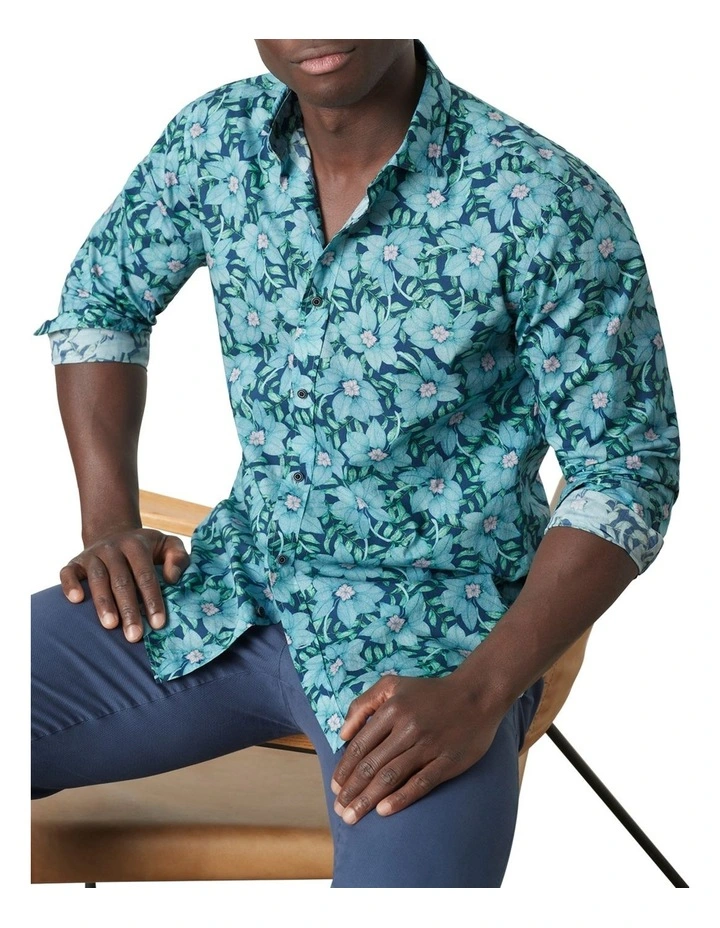 Palermo Print Shirt in Navy Multi image 1
