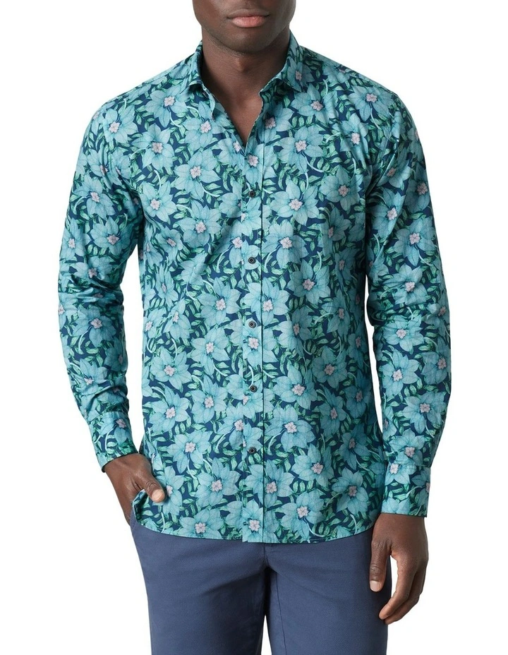 Palermo Print Shirt in Navy Multi image 3