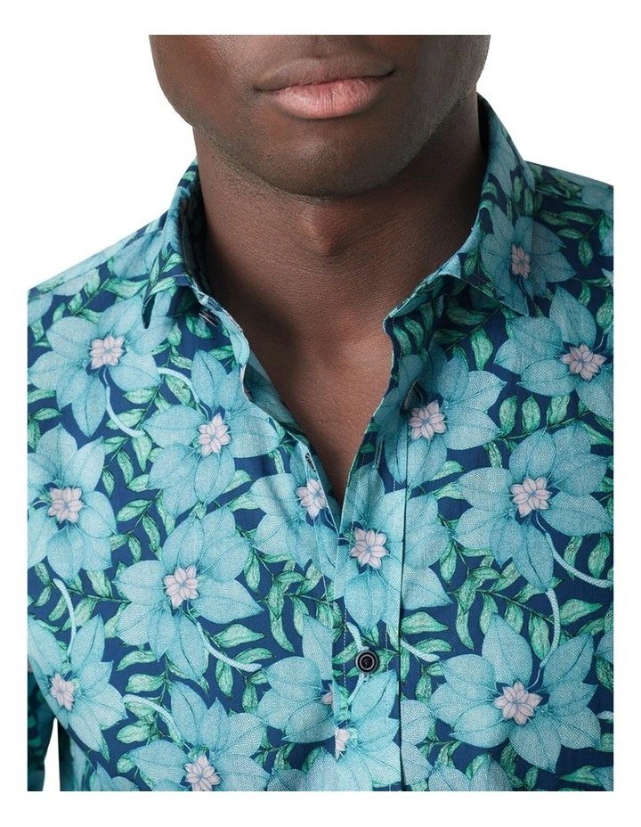Palermo Print Shirt in Navy Multi image 4